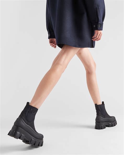 prada monolith boots black|monolith gabardine boots.